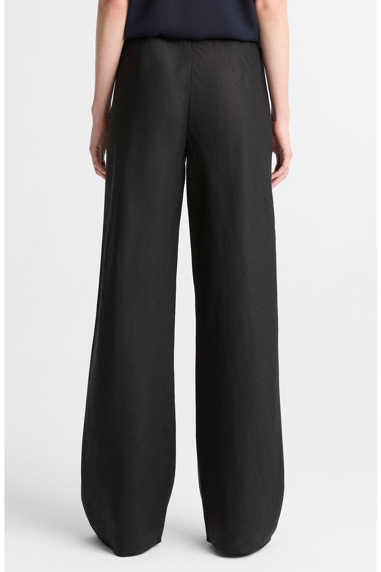 Colette Wide Leg Linen Pants, Alternate, color, BLACK