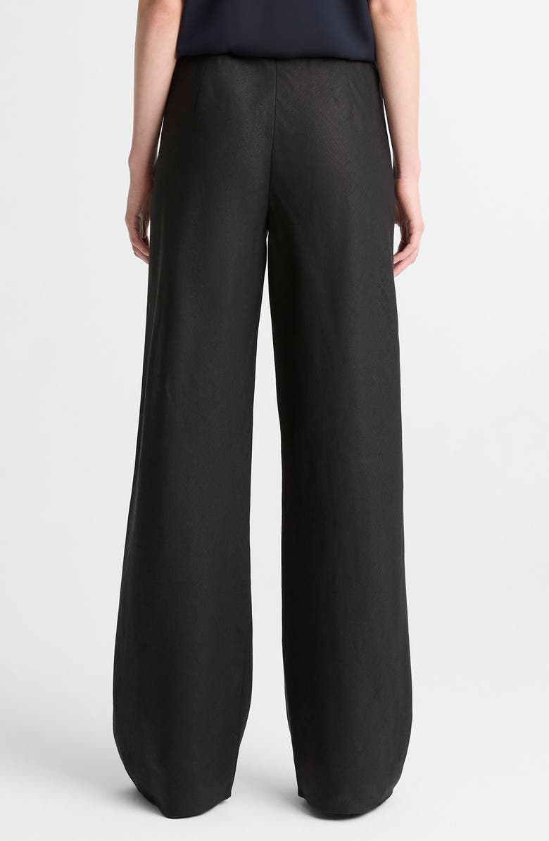 Vince Colette Wide Leg Linen Pants, Alternate, color, Black