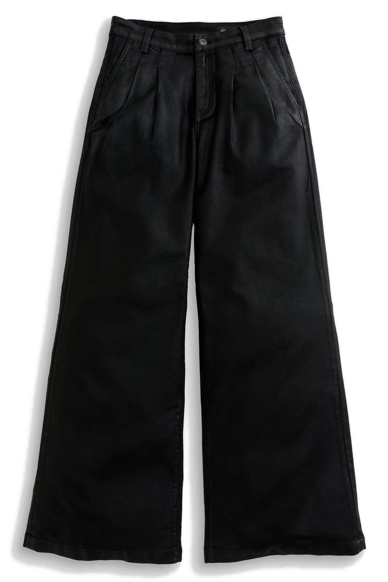 Dorine Coated High Waist Wide Leg Jeans, Alternate, color, LTT LT SUPER BLACK