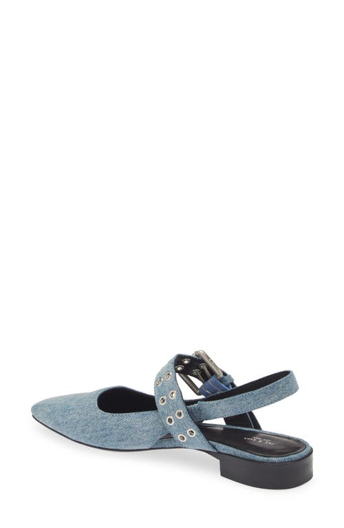 Rag & Bone Astra Denim Buckle Slingback Ballerina Flats In Denim