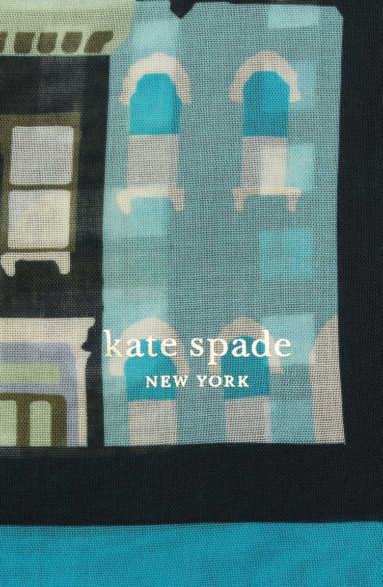 Kate Spade New York nyc map oblong scarf, Alternate, color, Blue Multi