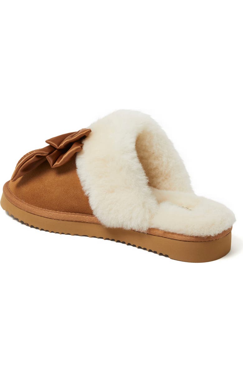DEARFOAMS Fireside Sydney Genuine Shearling Scuff with Bow, Alternate, color,