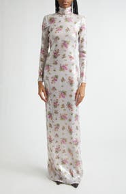 Brandon Maxwell The Monet Long Sleeve Sequin Column Gown