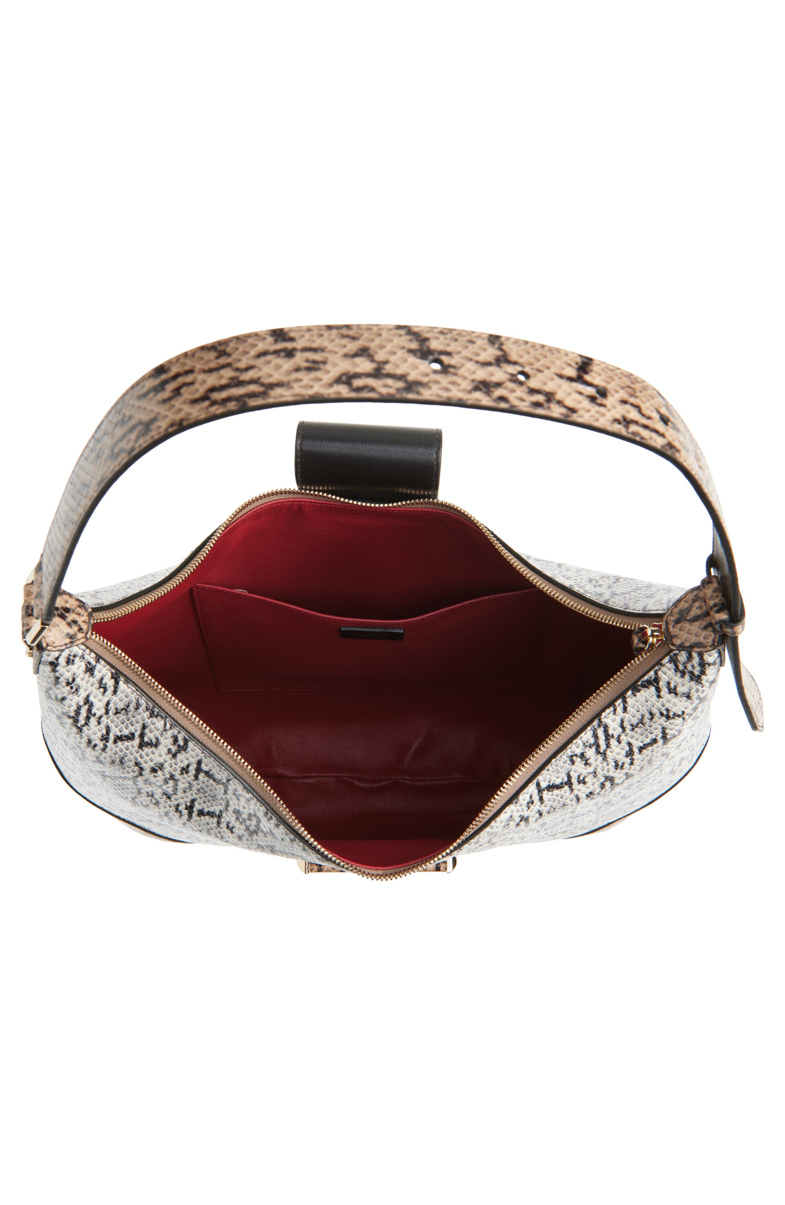 Jimmy Choo Medium Bar Snakeskin Embossed Leather Hobo Bag, Alternate, color, Roccia/ Chai/ Shiny Gold