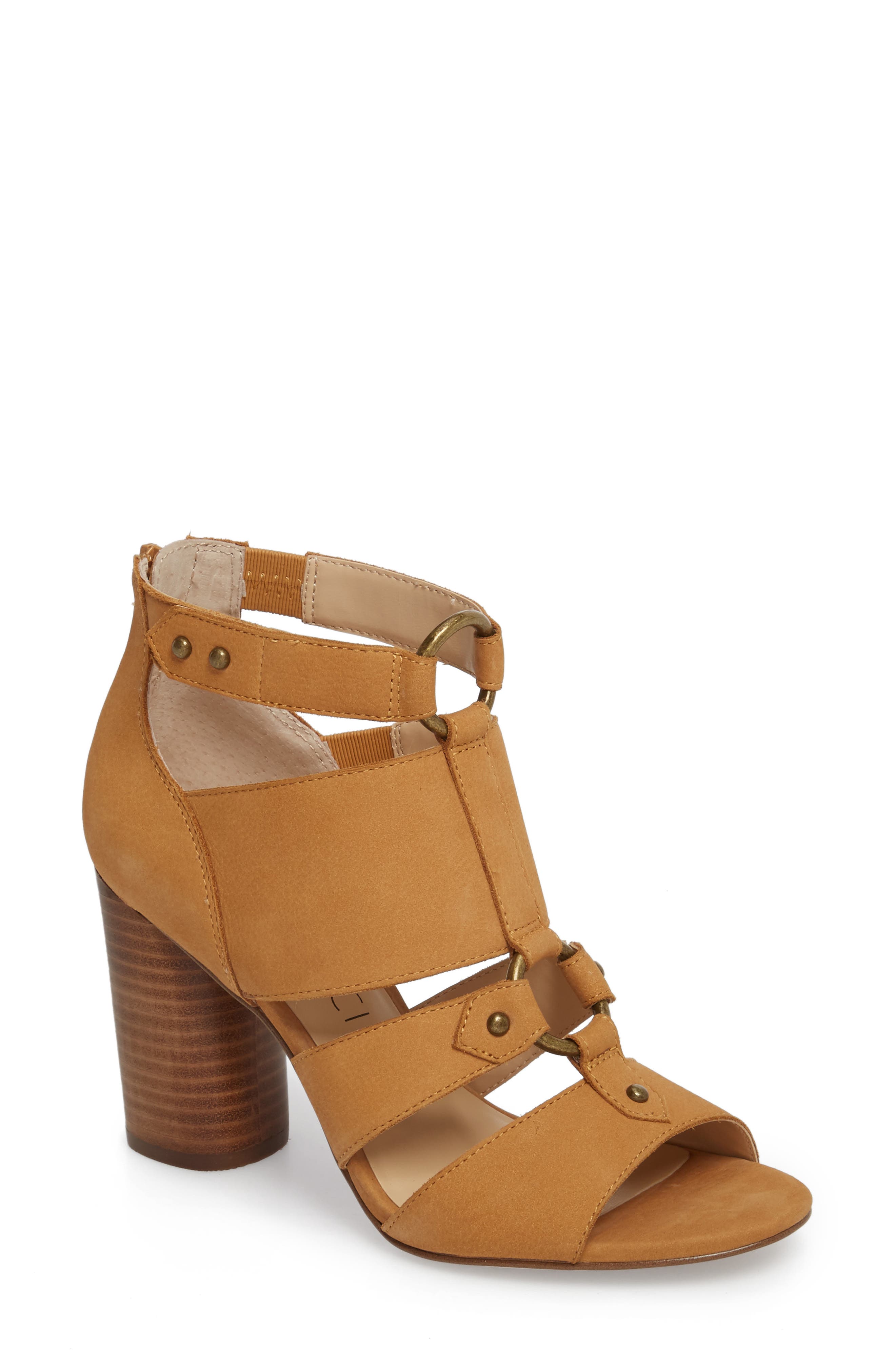 Sadey Cage Sandal, Main, color, DARK BEIGE
