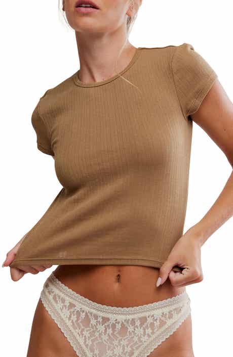 Free People Wait a Minute Rib Baby T-Shirt