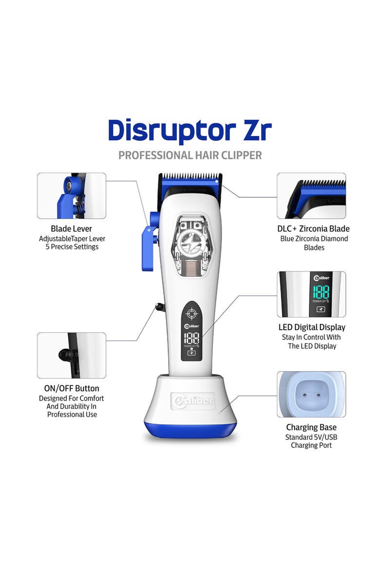Disruptor Zr Professional Cordless  Hair Clipper, Alternate, color, White