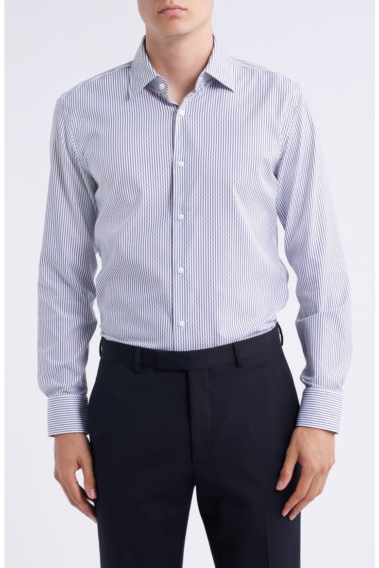 Hank Kent Slim Fit Performance Twill Dress Shirt, Main, color, DARK BLUE