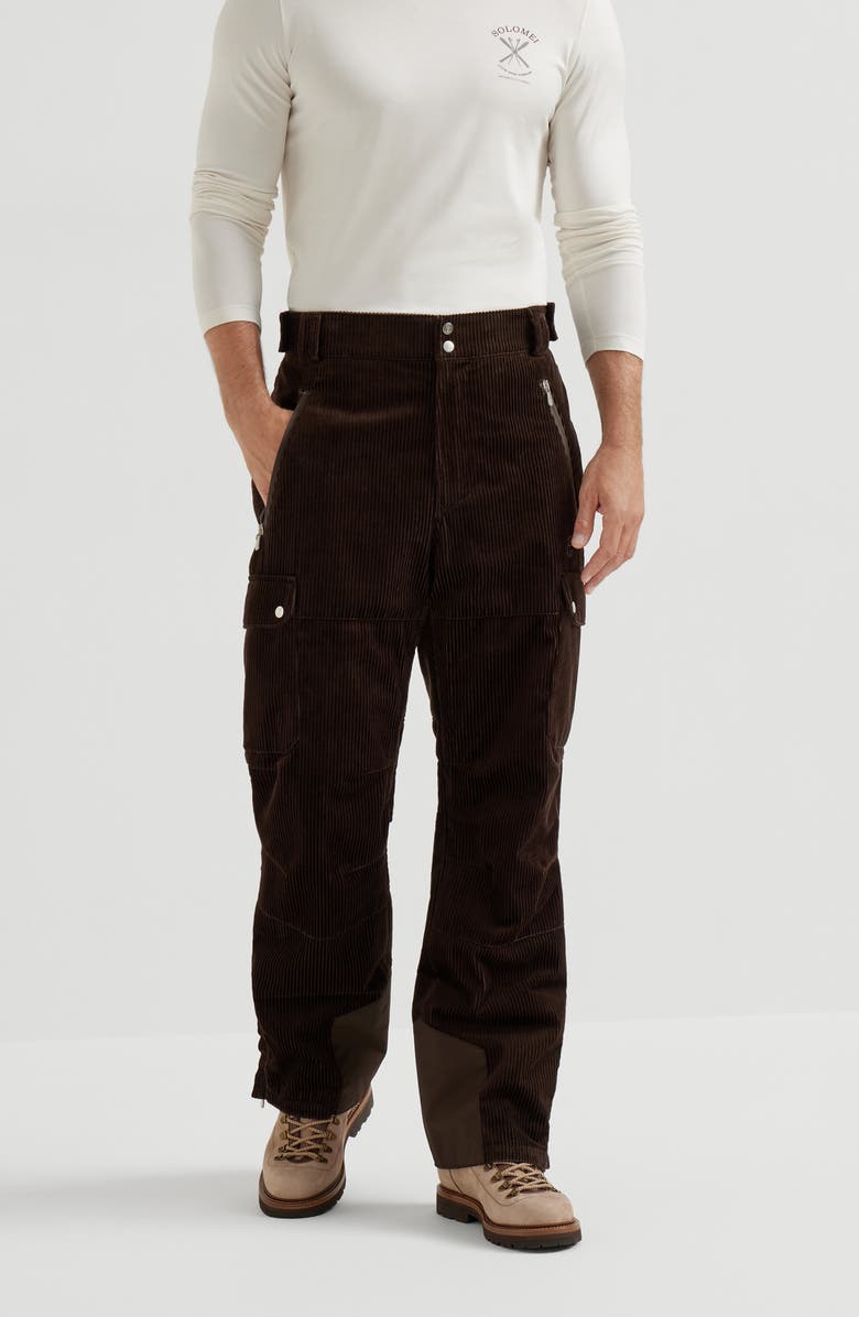 Brunello Cucinelli Mountain trousers with padding, Alternate, color, Brown