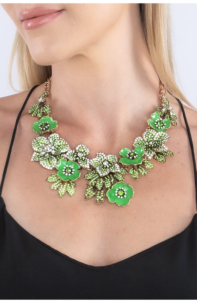 EYE CANDY LOS ANGELES Green Statement Necklace, Alternate, color,