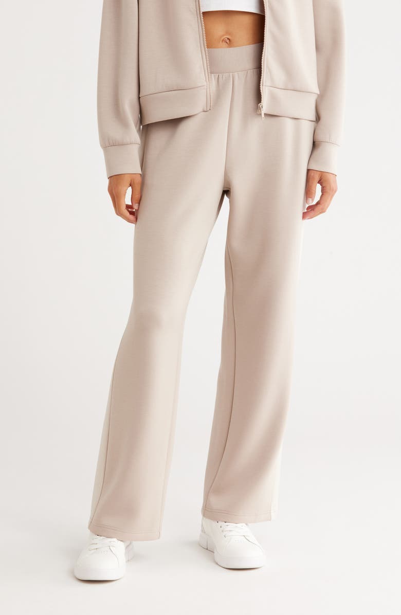 Z by Zella Whisper Knit Colorblock Pants, Main, color, Tan Thread- Grey Moonbeam