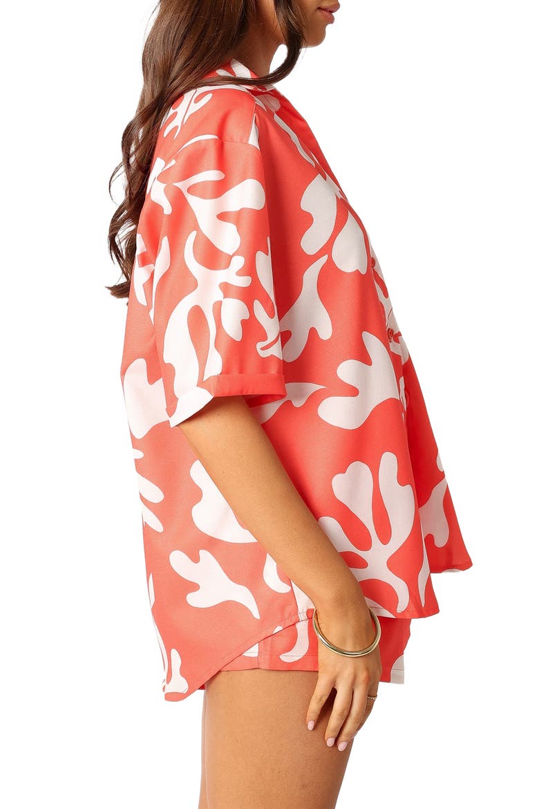 Payton Short Sleeve Button-Up Shirt, Alternate, color, MELON WHITE