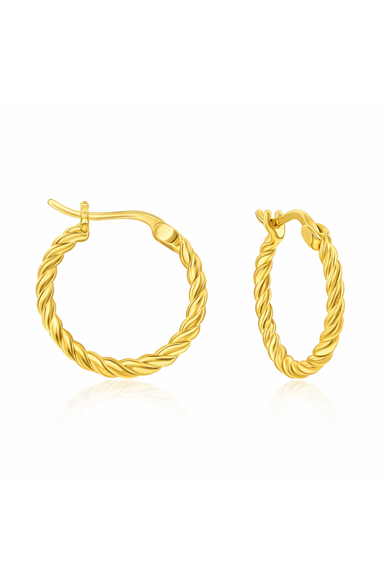 Donatello Gian Gold-Tone Twisted Hoop Earrings, Main, color, Yellow