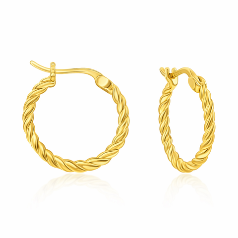Gold-Tone Twisted Hoop Earrings