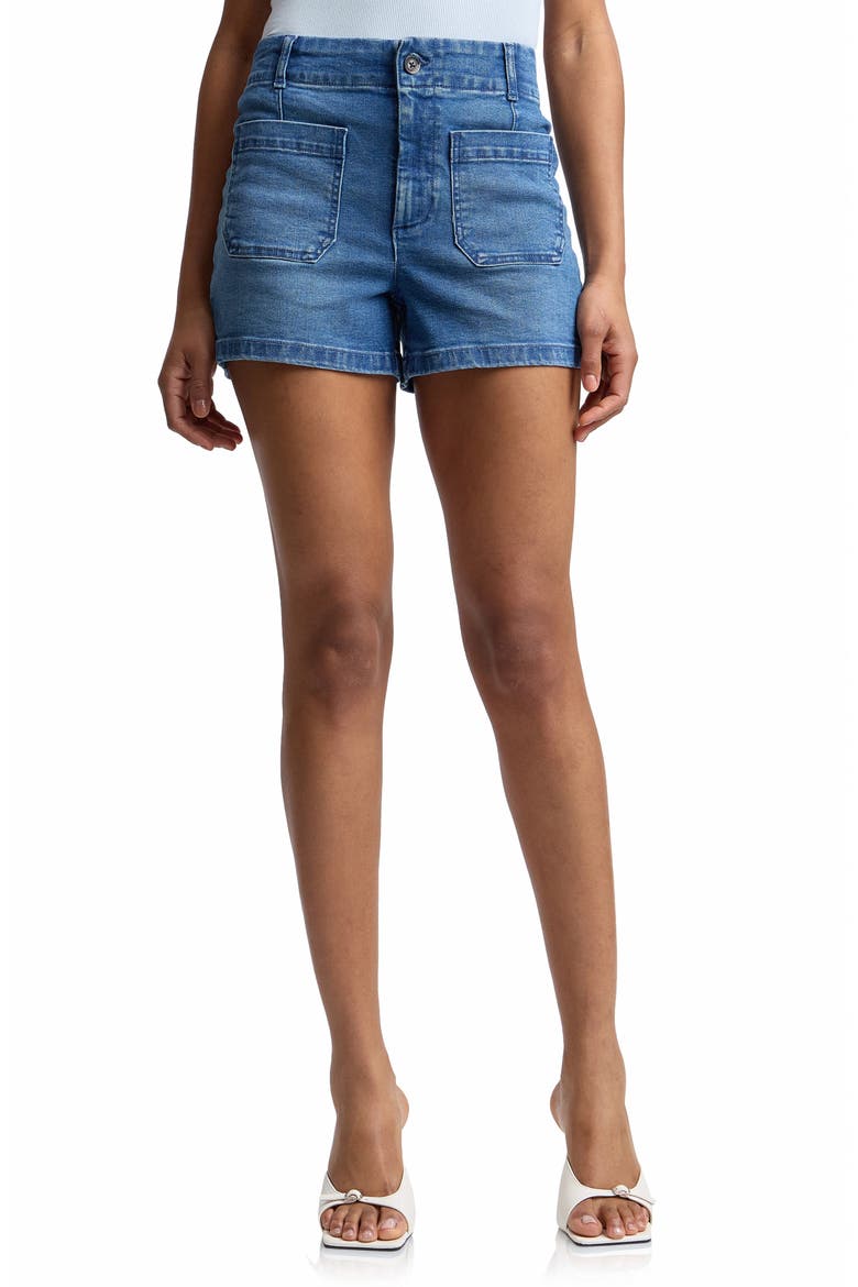 Patch Pocket Denim Shorts, Main, color, SOHO WASH