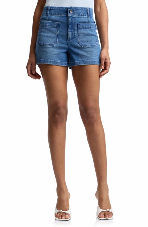 Patch Pocket Denim Shorts (Soho Wash)