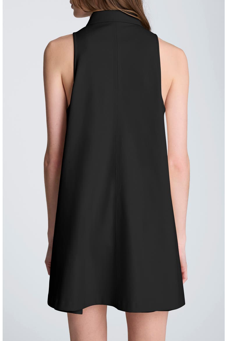 Sleeveless Faux Leather Trapeze Minidress, Alternate, color, BLACK