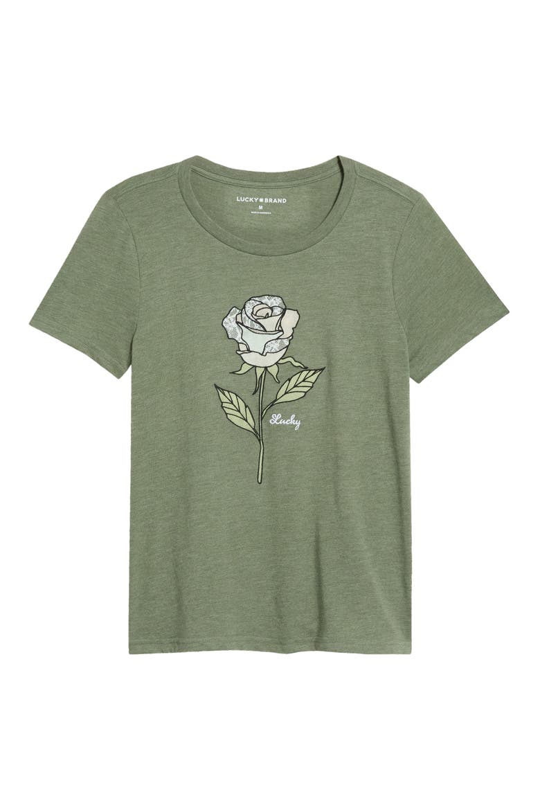 Lace Rose Graphic T-Shirt, Alternate, color, THYME