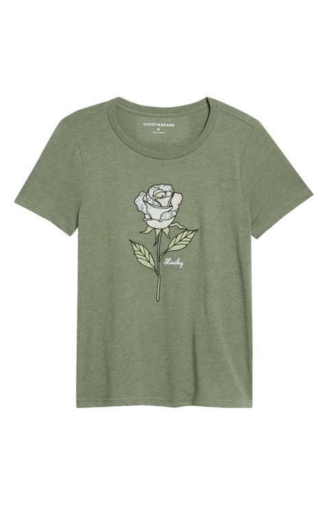 Lace Rose Graphic T-Shirt