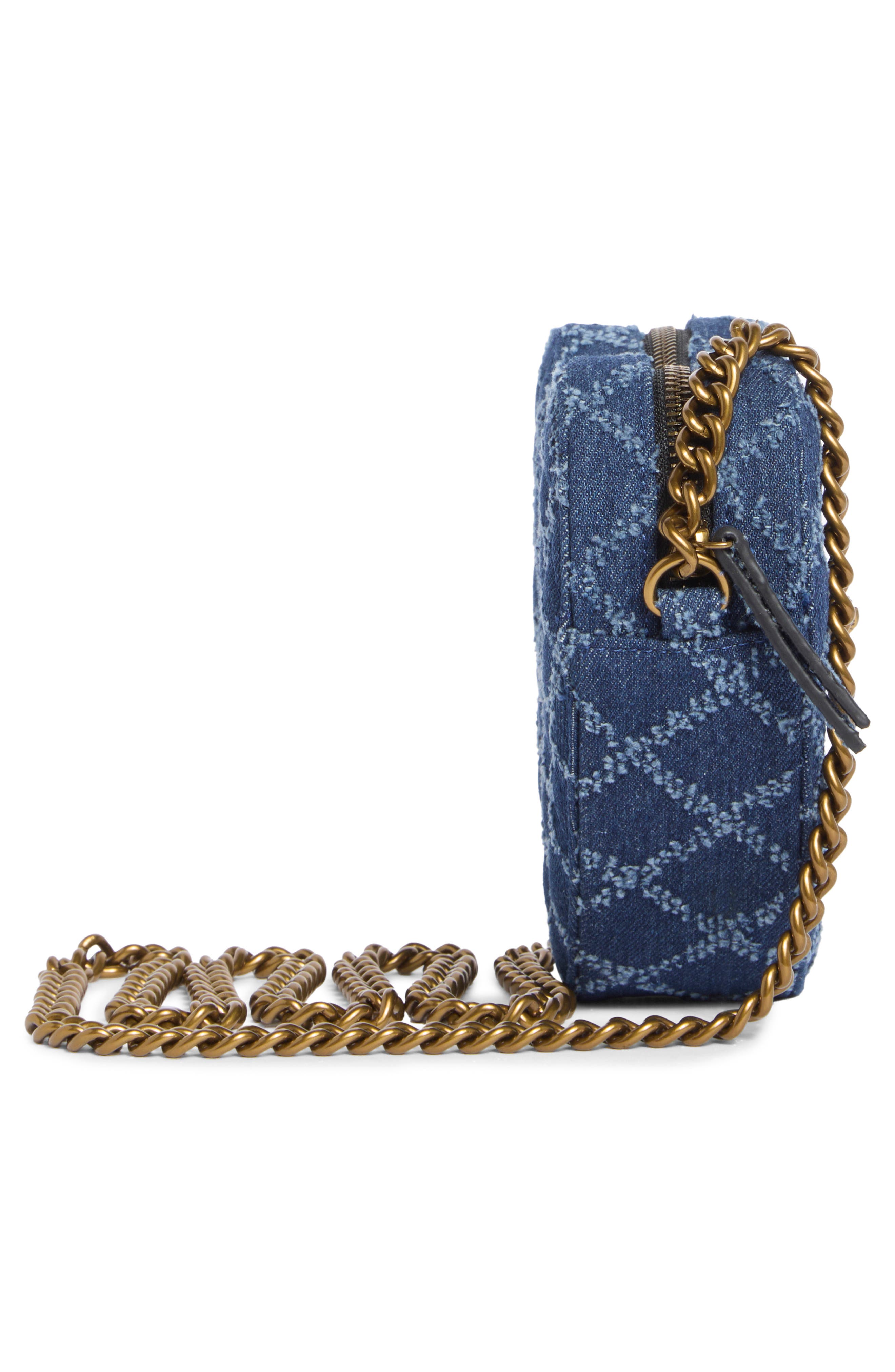 Kurt Geiger London Brixton Heart Quilted Crossbody Bag, Alternate, color, Denim