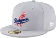New Era Men's New Era Gray Los Angeles Dodgers Cooperstown Collection Logo 59FIFTY Fitted Hat