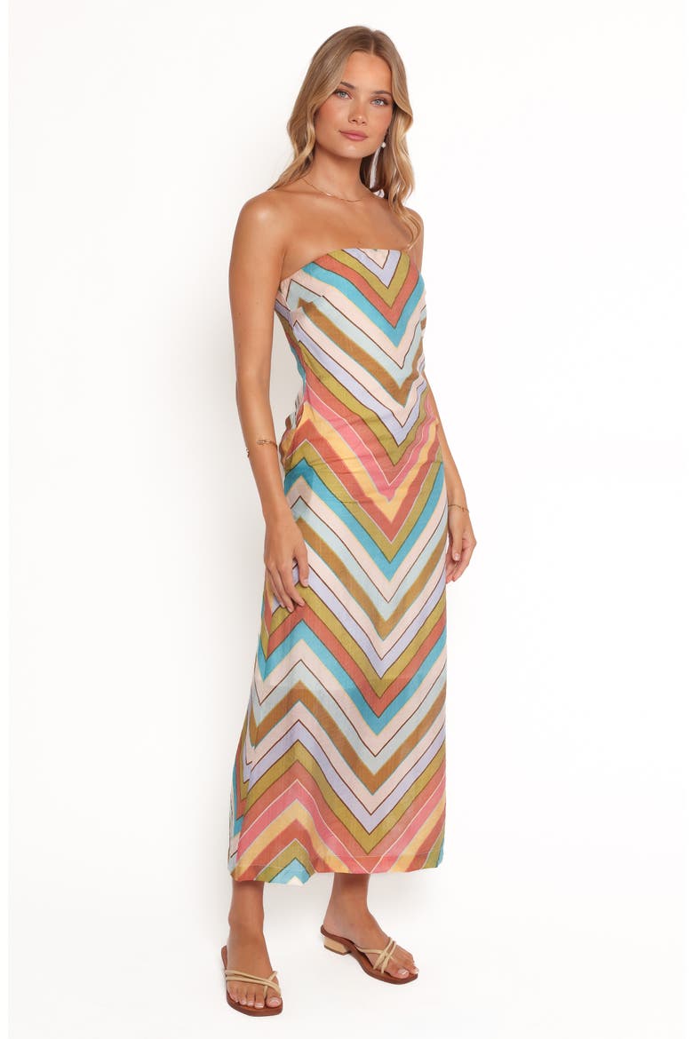 Lane Chevron Maxi Sundress, Alternate, color, CORAL MULTI