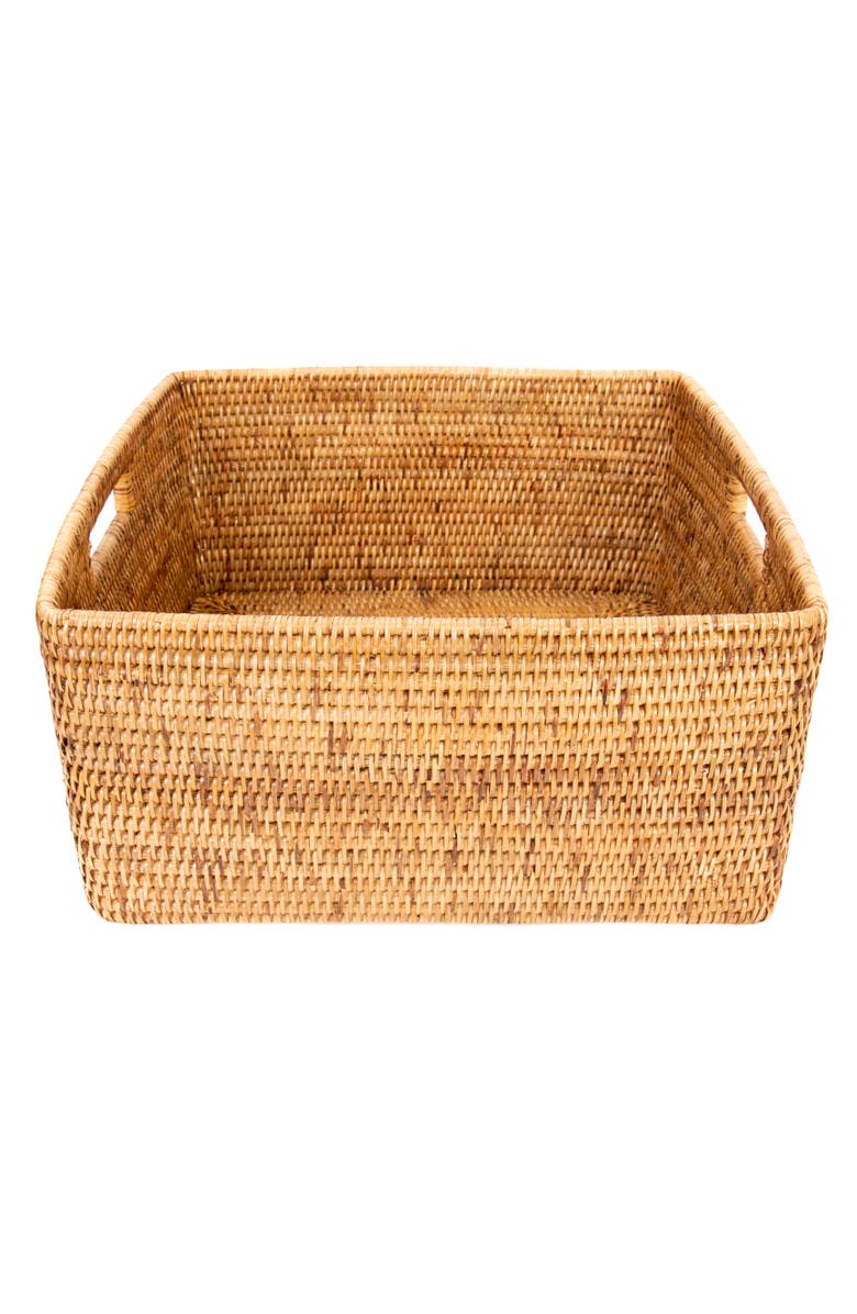 Artifacts Trading Company<sup>™</sup> Artifacts Rattan Square Storage Basket with Rounded Corners, Alternate, color, Honey Brown