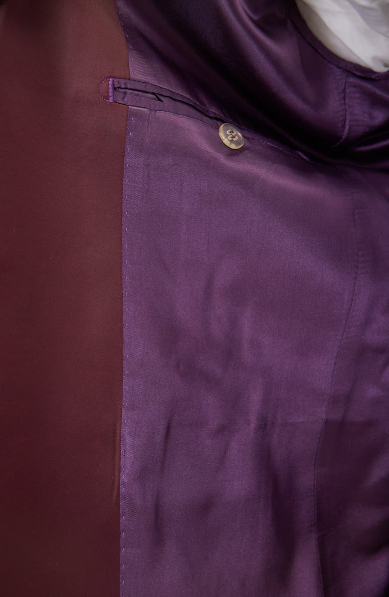 RON TOMSON Metallic Paisley Pattern Tuxedo Jacket, Alternate, color, Burgundy