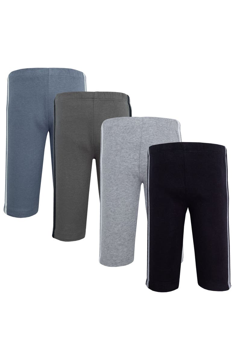 Hudson Baby Four-Piece Collection of Bottoms, Main, color, Heather Gray Black