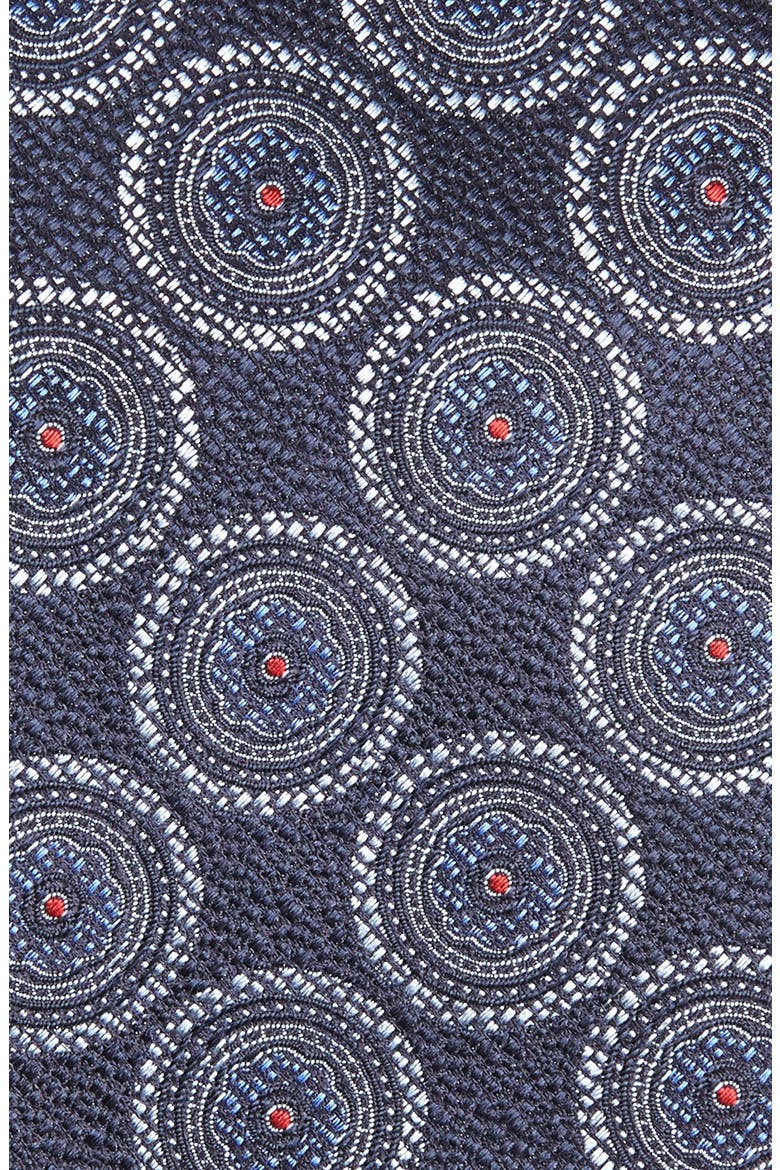 Ermenegildo Zegna Medallion Silk Tie, Alternate, color, NAVY