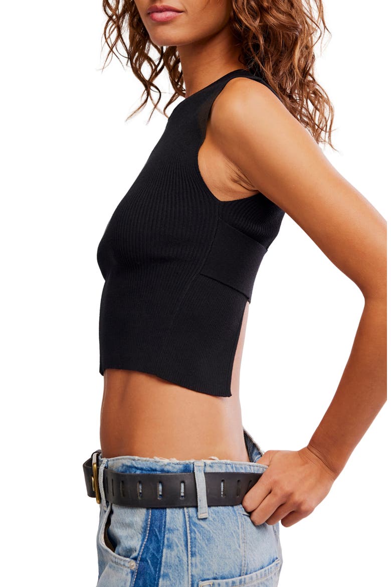 Back to Back Crop Tank, Alternate, color, BLACK