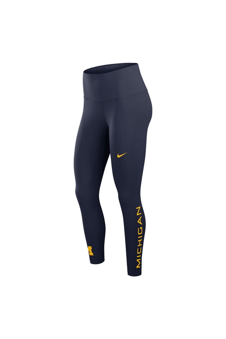 Women's Nike Navy Michigan Wolverines Zenvy High Rise Dri-FIT 7/8 Leggings, Alternate, color, Navy