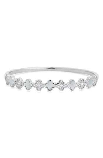 Eye Candy Los Angeles Katrina Cz Clover Bracelet In Silver