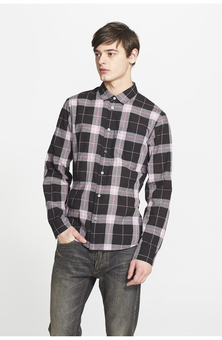 MARC BY MARC JACOBS 'Thomas' Trim Fit Plaid Sport Shirt, Main, color, 