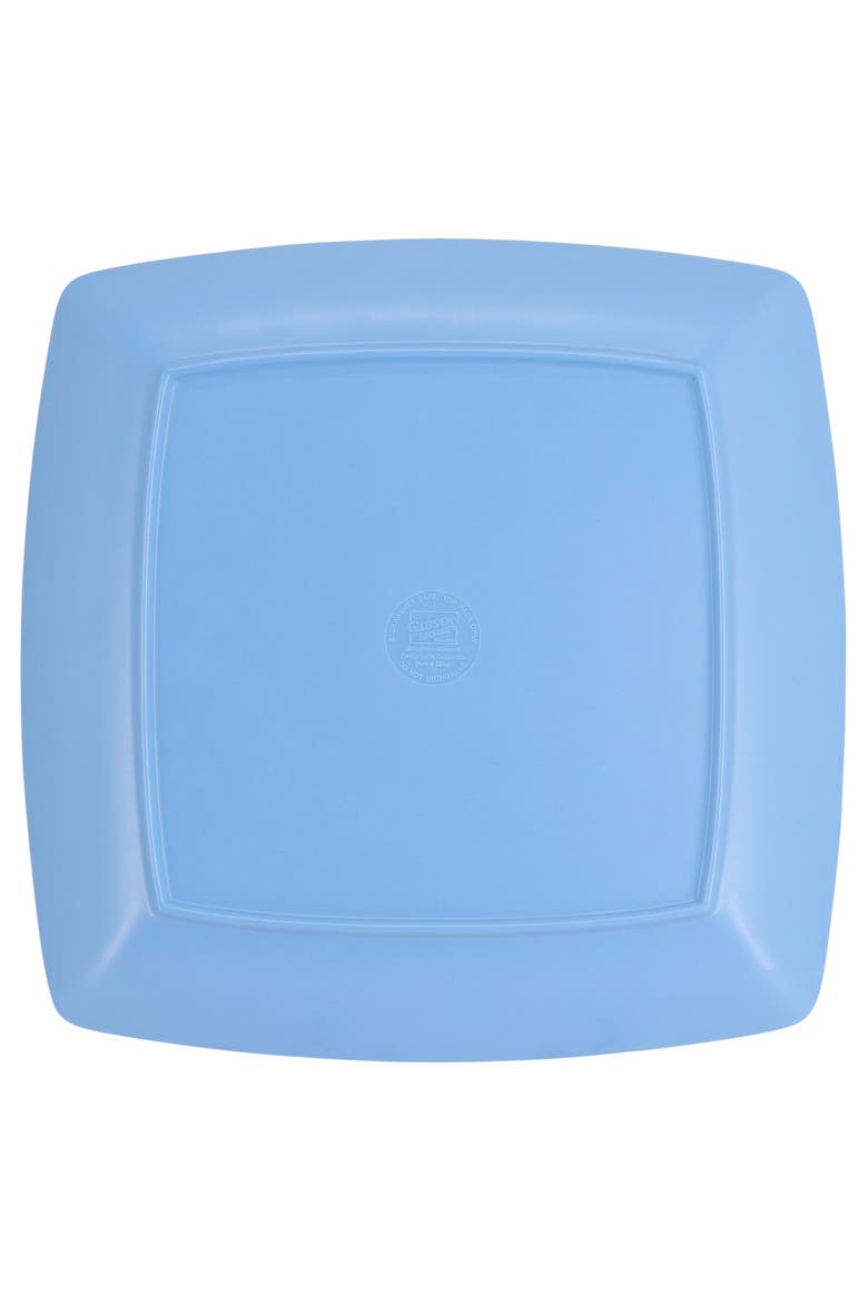 4 Piece 10.5 Inch Square Melamine Dinner Plate Set, Alternate, color, Blue