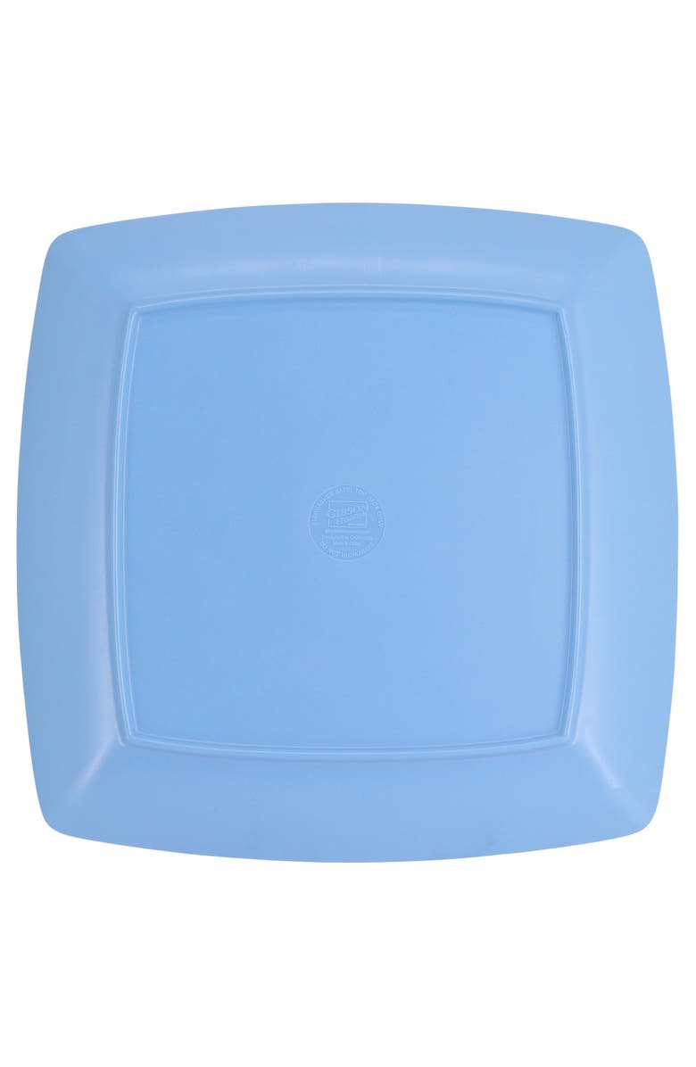 Gibson Home Grayson 4 Piece 10.5 Inch Square Melamine Dinner Plate Set, Alternate, color, Blue