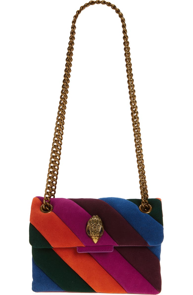 Kurt Geiger London Mini Soho Quilted Leather Shoulder Bag, Main, color, Purple Multi