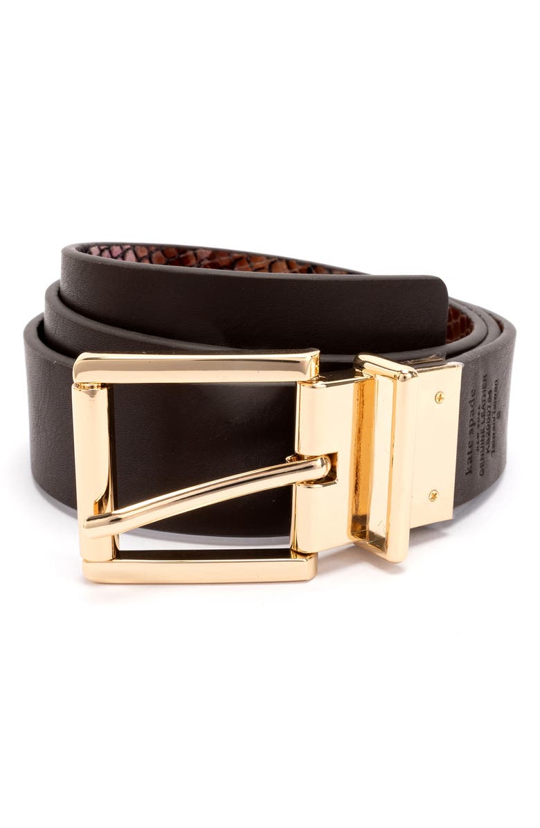 Kate Spade New York reversible snake embossed belt, Alternate, color, 