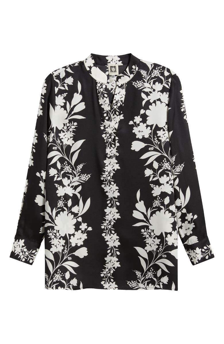 Anne Klein Floral Pullover Top, Main, color, Anne Black/ White Dove