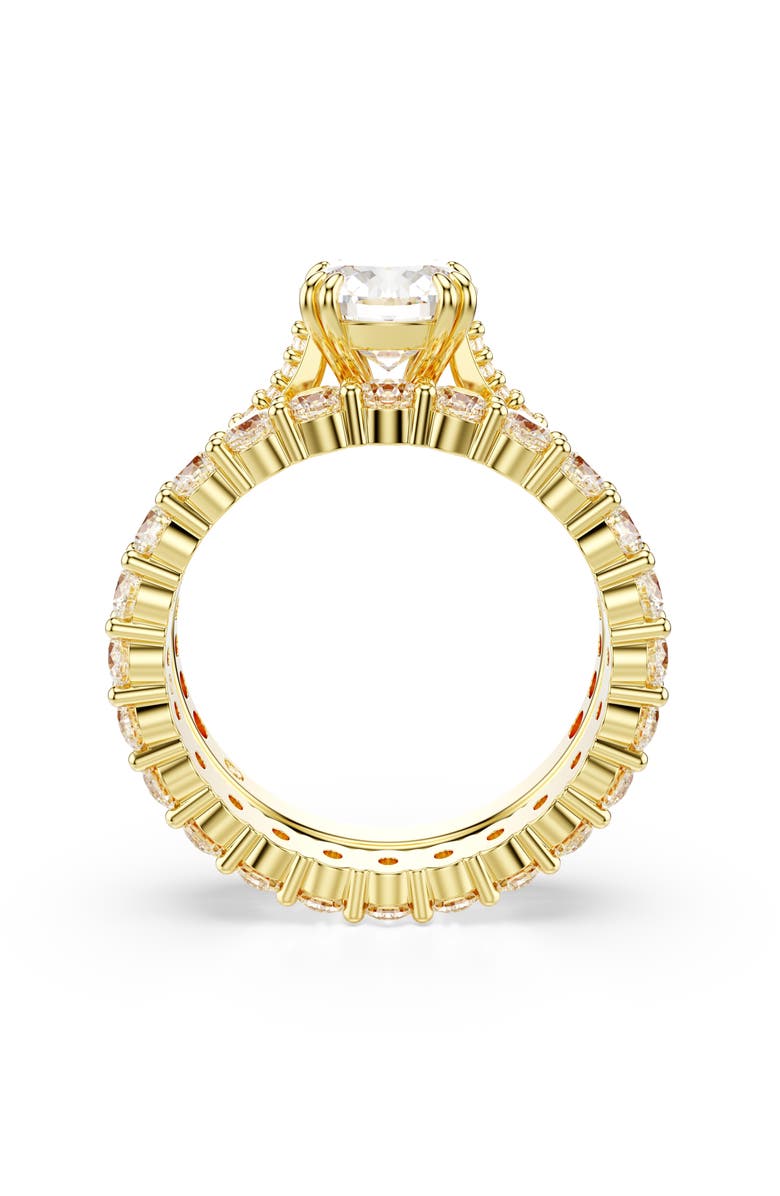 Swarovski Stilla Set of 2 Crystal Solitaire & Band Rings, Alternate, color, White/ Gold