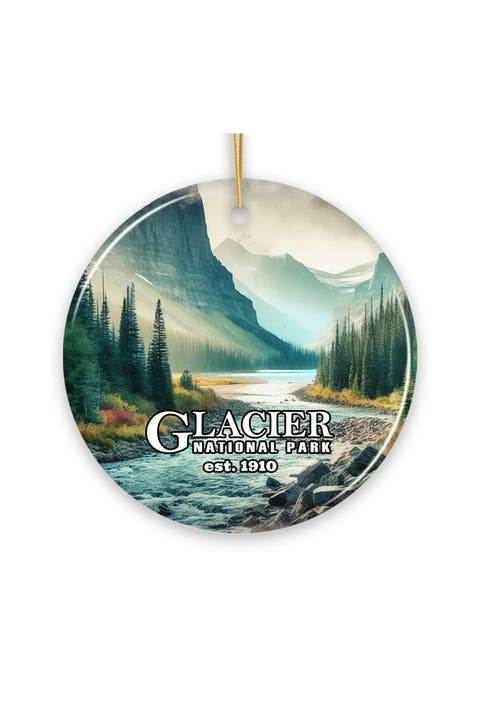 Glacier National Park Mountain River Ornament