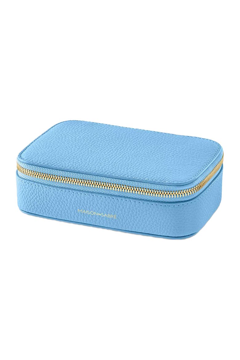 Leather Jewellery Case, Alternate, color, Sky Blue