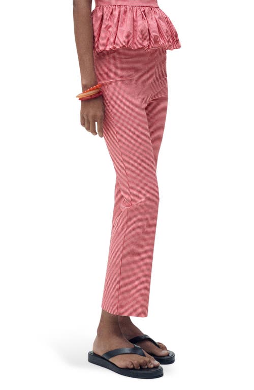 Mango Gingham Crop Pants In Pink