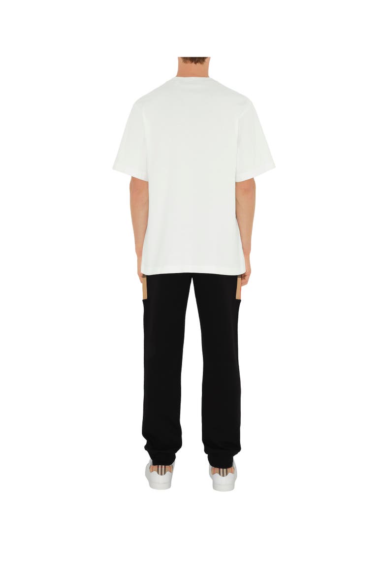 Check Panel Cotton Jogging Pants, Alternate, color, Black/archive beige