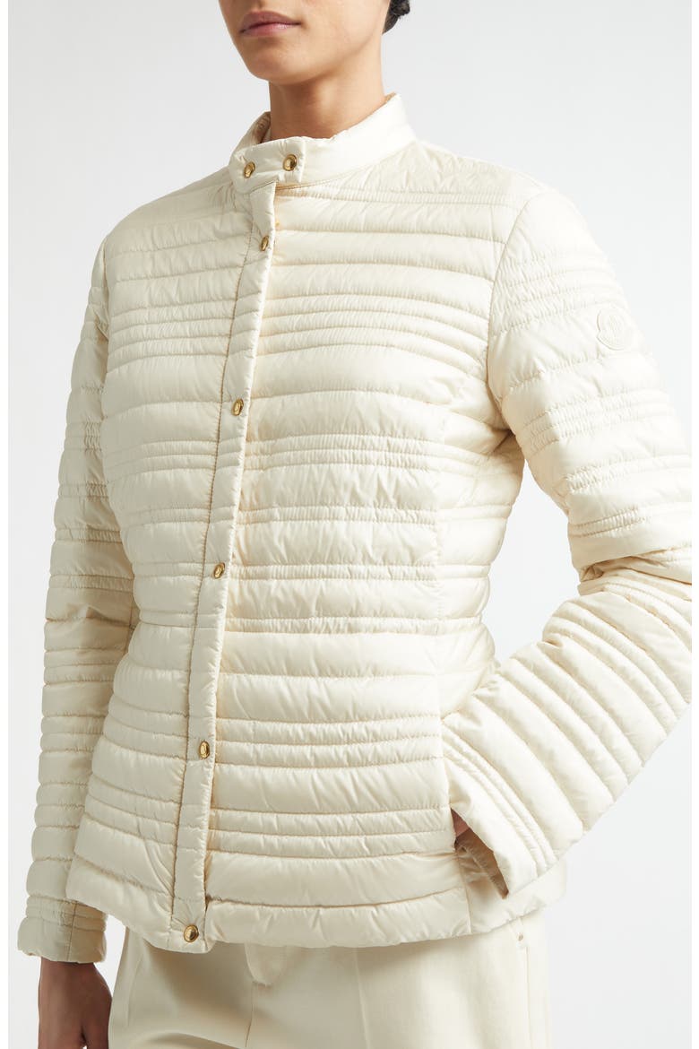 Cataire Stripe Quilted Down Puffer Jacket, Alternate, color, NEUTRAL