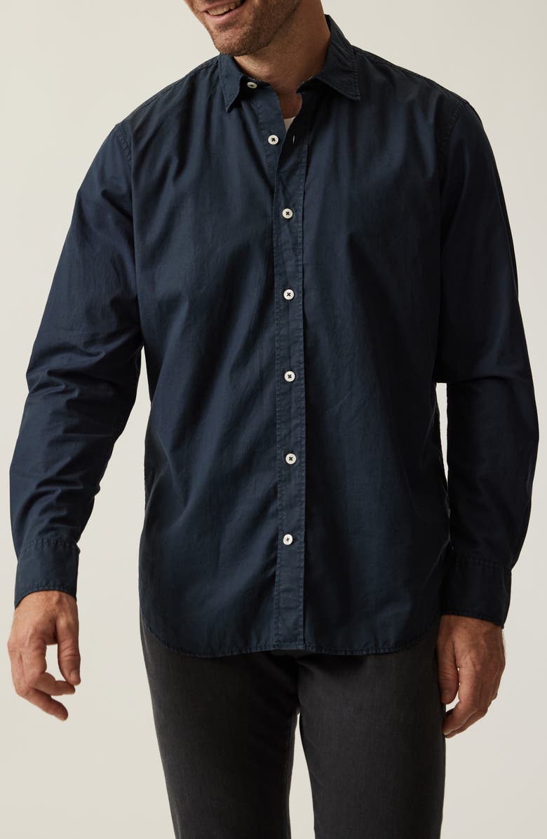 34 Heritage Luxe Twill Button-Up Shirt, Main, color, Dress Blues
