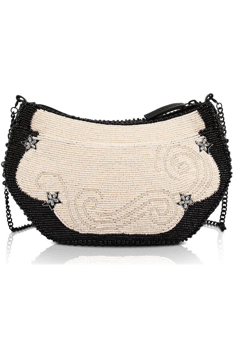 Mary Frances Accessories Hold Fast Crossbody Handbag, Alternate, color, White / Black