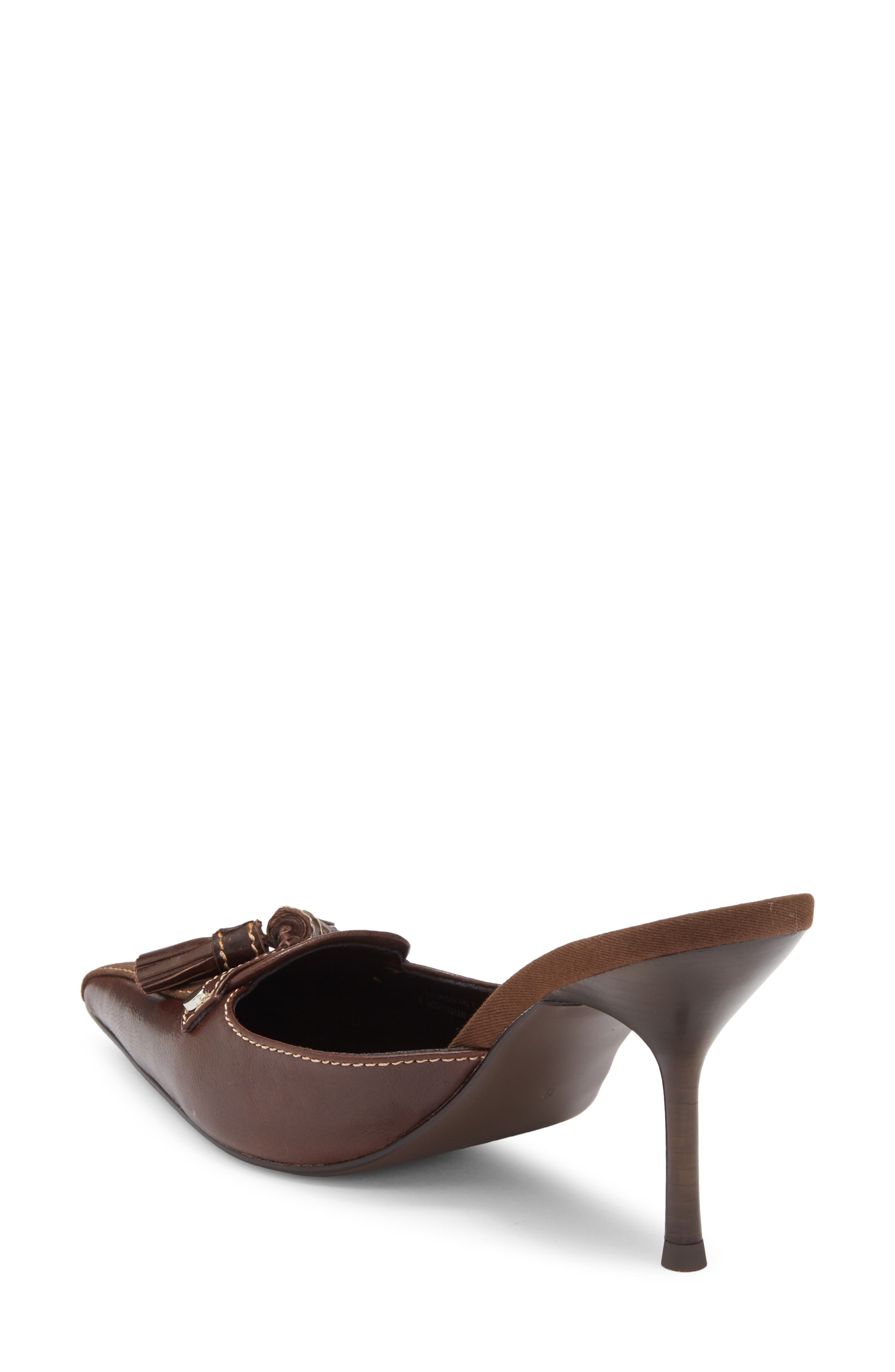 Jeffrey Campbell Claypool Pointed Toe Tassel Loafer Mule, Alternate, color, Coffee Combo