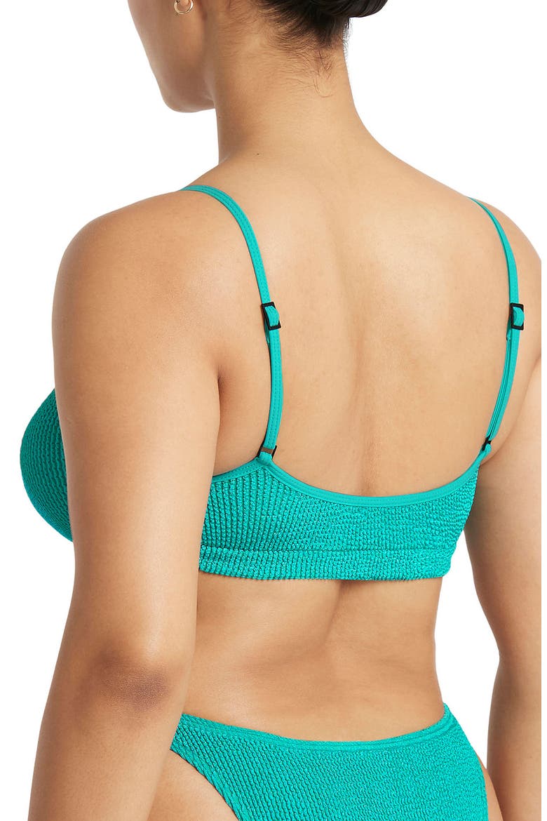 Saint Crop Bikini Top, Alternate, color, TURQUOISE SHIMMER