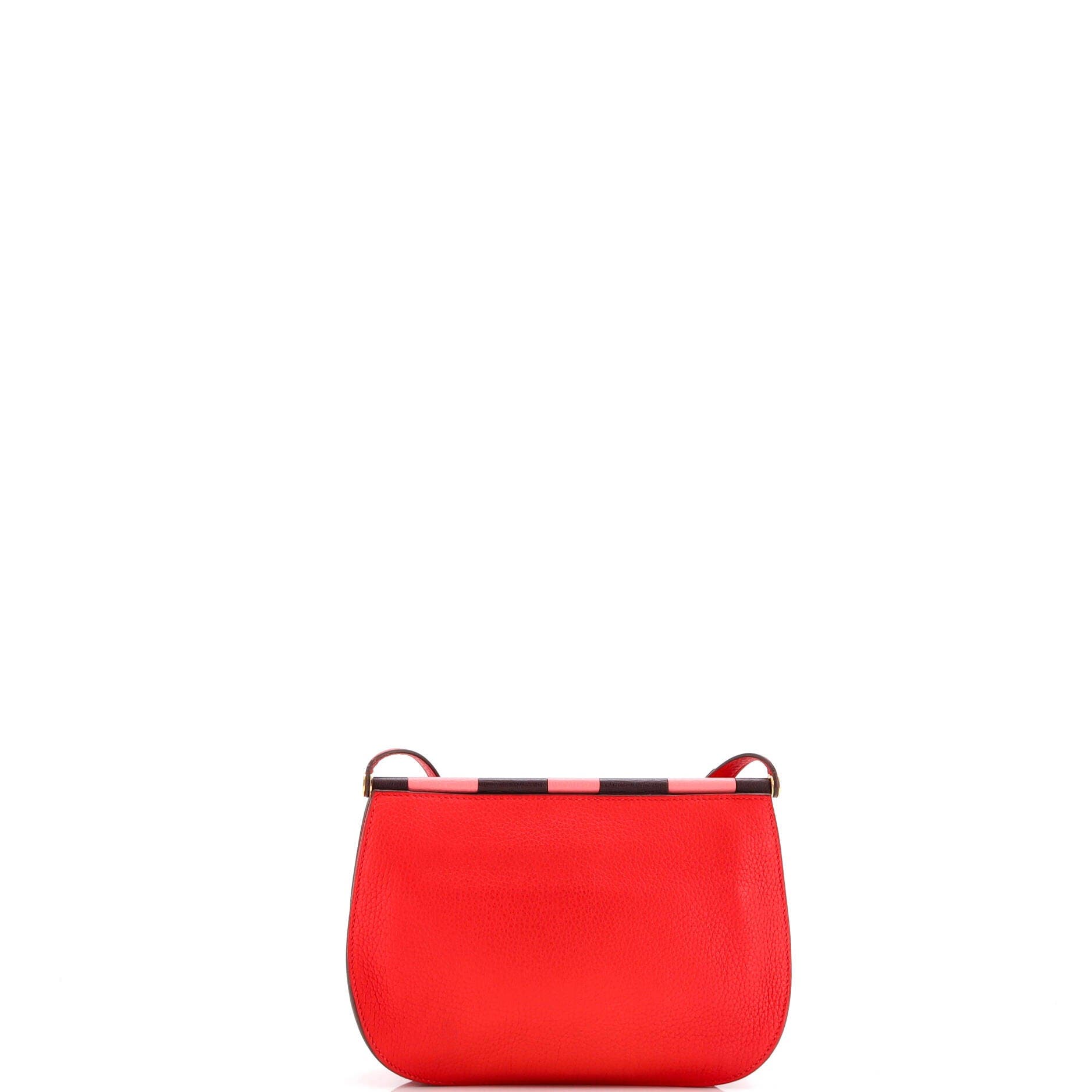 Pre-Owned Hermes Saut Bag Clemence 25, Alternate, color, Rouge De Coeur